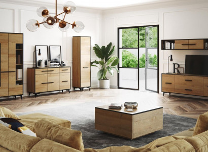 Kommode Schrank TV Ständer Regal Wohnzimmer 6tlg. Möbel Wohnwand Wohnwände Set